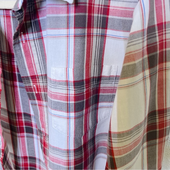 WRANGLER•Long-Sleeve Button-Down, Red/White Plaid, 100% Cotton Flannel, LRG - Picture 4 of 6